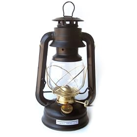 V&O 210-76000 Centennial Brass Trim Oil Lantern, Black by V&O