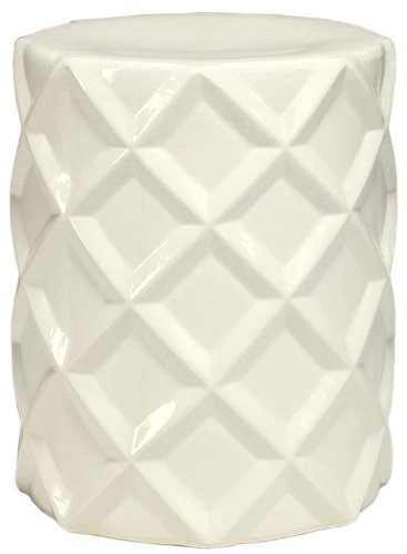 Argyle Accent Table 17.5Hx14D WHITE