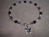 Tanzanite Jet Butterfly Swarovski Crystal Cream Pearl Jewelry Set 41 EWbMn1gL. SL160 Tanzanite Jet Butterfly Swarovski Crystal Cream Pearl Jewelry Set