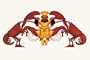 Canvas Print, Chef and a Pair of Lobsters - 20x30
