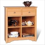 Sonoma Buffet Table with 2 Drawers in Maple Finish By Prepac Furniture