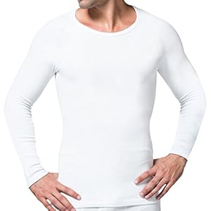 H:oter® Comfortable Mens Body Shaper Long Sleeve Undershirt - White