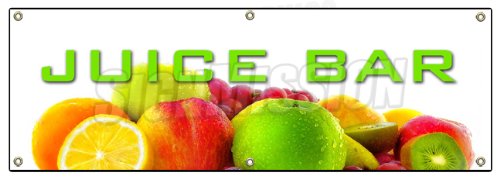 72" Juice BAR Banner Sign Smoothies Healthy Fresh Fruit Fiber Vitamins Fitness