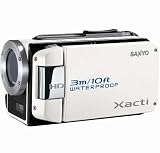 Sanyo VPC-WH1 HD Waterproof Flash Memory Camcorder w/ 30x Optical Zoom (White)