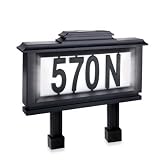 Emerson Solar-powered Lighted Address Stake