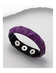 Purple Plastic Colored Enamel Bracelet In White Base
