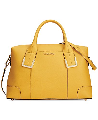 Calvin Klein On My Corner Saffiano Satchel (Marigold)