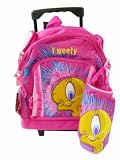 Warner Bros Tweety Bird kids luggage - Pink Fashion children wheeled back pack