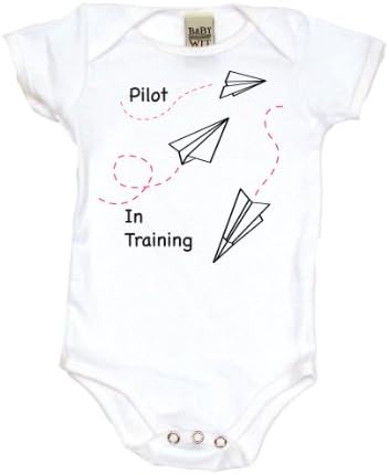 Pilot in Training on Baby Boy One Piece, 3-6 mo, White