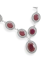 17"" Oxidized Faceted Rough-Cut Ruby Necklace