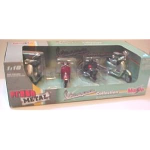 Adult Collectible Maisto 1:18 Vespa Fresh Metal 4 Scooter Set by 