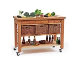 Kitchen Trolley (Butchers Block) - The Lambourn Three Drawer