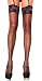 Sheer Stockings with Woven Floral Top and Scalloped Detail, One Size (8 to 14)