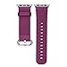 J&D Tech Modern Series Leather Strap Replacement Wrist Band with Metal Clasp Adapter for Apple Watch Series 1/2 / 3/4, 42mm - Fuchsia