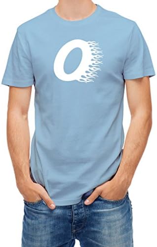 T-shirt Racing Flame Number Zero Blue Sky L