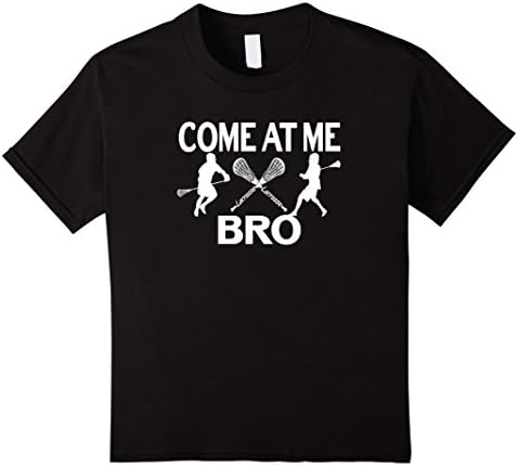 Kids Lacrosse Tshirt Come At Me Bro Lacrosse Shirt 10 Black