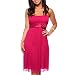 Womens Designer Flowy Pleated Evening Prom Cocktail Formal Dress, Small, Fuchsia