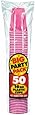 Amscan Big Party Pack 50 Count Plastic Cups, 16-Ounce, Bright Pink