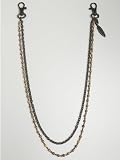 GUESS Double Chain Swag with Feather, GOLD