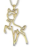 Gold and Diamond Bambi Silhouette Pendant