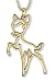 Gold and Diamond Bambi Silhouette Pendant