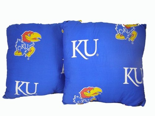 Kansas Jayhawks KU Set of 2 Decorative Throw Pillow 16