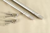 Review Drapery Hardware  / NEW Decorative Curtain Rod #66, 66-120 inch, Satin Nickel