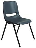 Stacking Chair in Navy (Set of 4) - AHL-WL90P-NAVY-BK-GG-SET