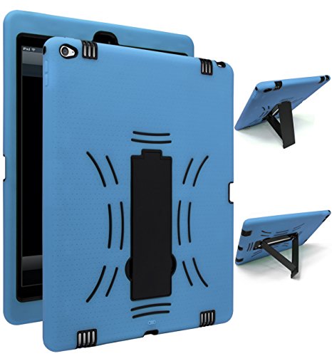 Apple iPad Pro Case, Bastex Hybrid High Impact Resistant Rugged Silicone rubber Outer Blue Silicone Cover Plastic Black Kickstand Case for iPad Pro 2015 12.9 inch screen