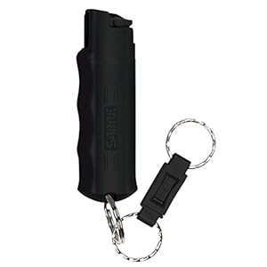 Sabre Red Pepper Spray Compact Case with Key Ring - Black