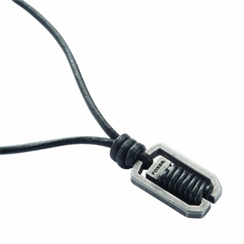 Fossil Herren-Kette Natural Surfer Edelstahl Leder Schwarz 45-50 Cm JF85753040 Preisvergleich