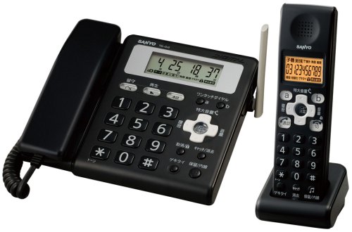 SANYO デジタルコードレス 留守番電話機 子機1台 シャドウブラック TEL-DJ2(K)