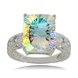 Sea Mist Topaz Ring - Sterling Silver w/ Diamonds NEW