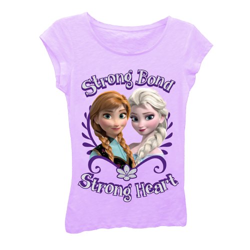 Disney Frozen Strong Bond Strong Heart Youth Purple T-Shirt