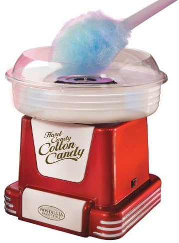 Nostalgia Electrics PCM-805RETRORED Retro Series Hard & Sugar-Free Candy Cotton Candy Maker