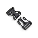 SODIAL(TM) 6 pcs 1 Plastic Side Release Buckles Black, 25mm