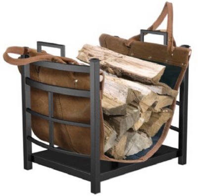 Panacea Products Corp Blk Log Bin/Carrier 15245 Firelogs Holders & Accessories