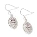 Sterling Silver / Platinum Pink Amethyst& White Zircon Dangle Earrings