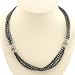 EXP Handmade Hematite & Silver Three-Strand Necklace