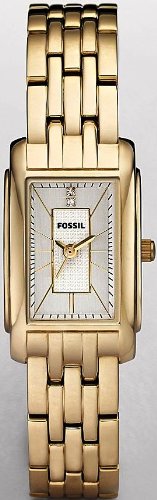 Fossil Women's ES2737 Gold Stainless-Steel Quartz Watch with Silver Dial