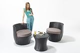 Rattan Garden Furniture Table and Chair Stacking Set - Ideal Conservatory or Patio Seating