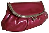 Glossy Clutch Bag leatherlike, Claret