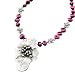 Lovingthebead © Deep Cerise Dyed Cultured Pearl Tibetan Silver Flower Necklace