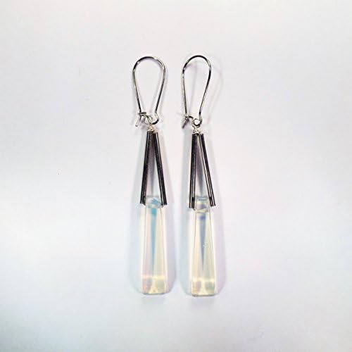 Opalite Silver Dangle Earrings Gemstone Jewelry
