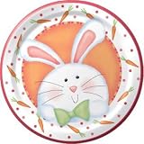 Cheerful Easter Bunny 7-inch Paper Plates 8 Per Pack