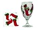 ArtisanStreet's Set of 2 Red Chili Pepper Water Glasses & Matching Coasters. Made to Order, Signed