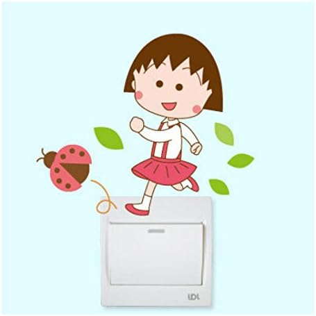 Creative Cartoon Chibi Maruko Chan Lovely Wall Switch Sticker Bedroom and Living Room Switch Sticker 10 Pieces (6)