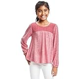 オールドネイビー OLD NAVY/ レーストリムニットスイングティ ベリーシャーベット トップス長袖Tシャツ M【並行輸入】