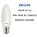 Philips Energy Saver 8W B22 SoftoneTwisted Candle Light Bulbs (12 Pack)