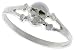 Sterling Silver Diamond Cut Skull Ring